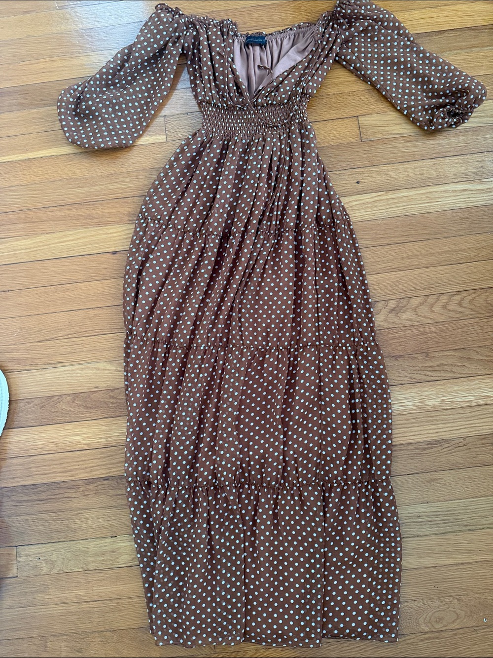 House of Harlow 1960 Brown Polka Dot Maxi Dress
